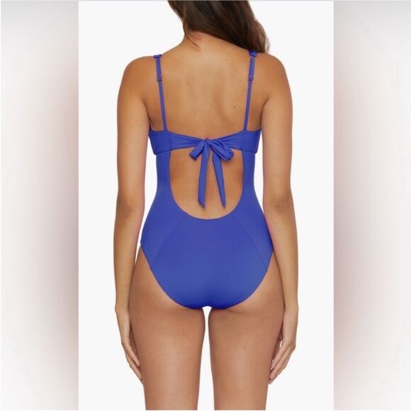 Becca Color Code V-Wire One-Piece Swimsuit, Ultra Marine color Size Large - Picture 2 of 7